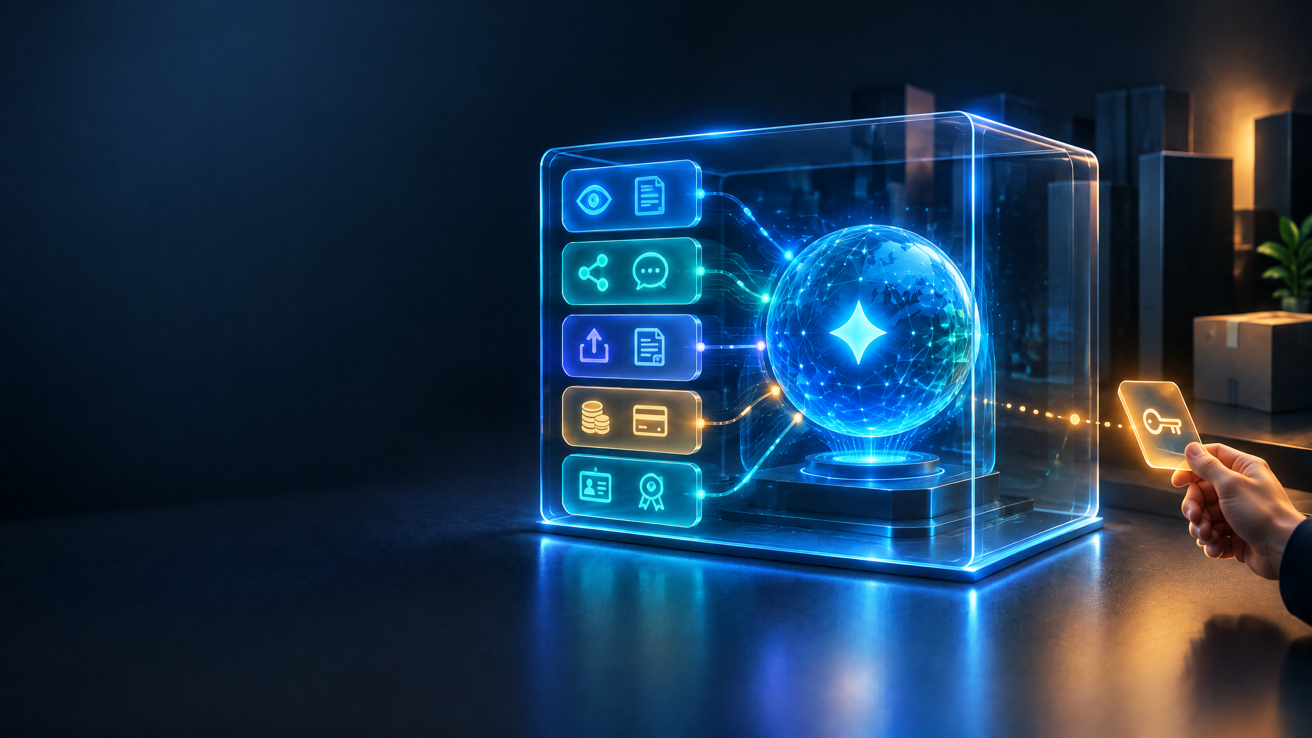 Illustrative AI agent operating within a transparent authority boundary, with permissions, audit controls and human approval held outside the system